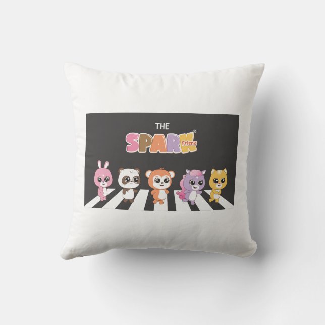 Colorful Characters Throw Pillow (Back)