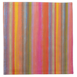 Colorful Charcoal Boho Stripes Cloth Napkin