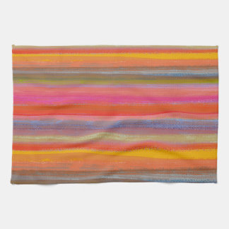 Colorful Charcoal Boho Stripes Kitchen Towel