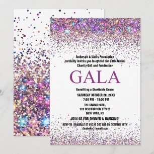 Colorful Charity Ball Corporate Fundraising Party Invitation
