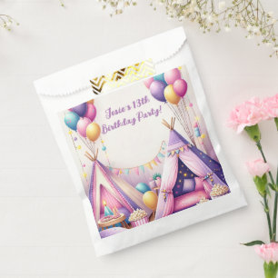 Colorful Charming Teepee Birthday Sleepover Party Favor Bag