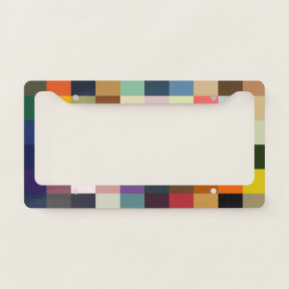Colorful Check Checkered Checkerboard Pattern License Plate Frame