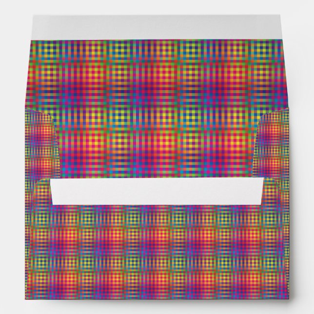 Colorful Checker Abstract Pattern Envelope (Back (Bottom))