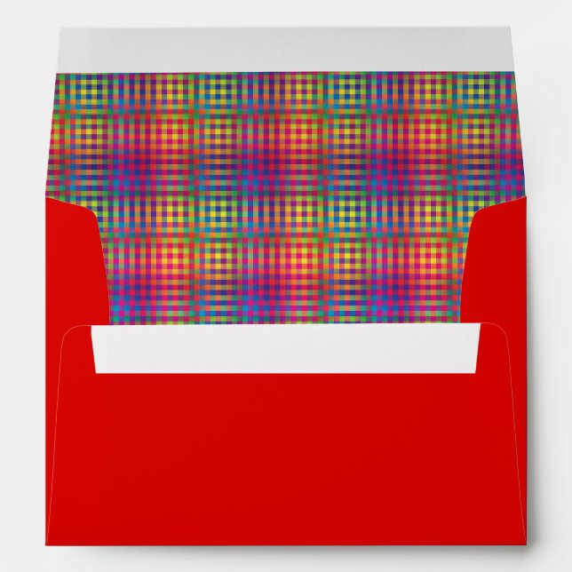 Colorful Checker Abstract Pattern Envelope (Back (Bottom))