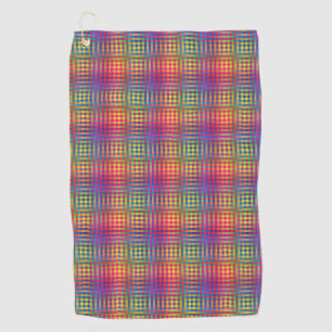 Colorful Checker Abstract Pattern Golf Towel