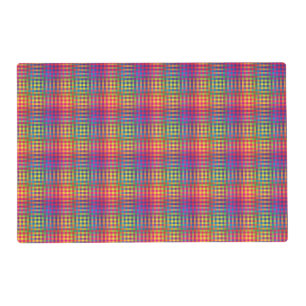 Colorful Checker Abstract Pattern Laminated Placemat