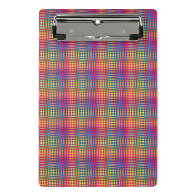 Colorful Checker Abstract Pattern Mini Clipboard (Front)