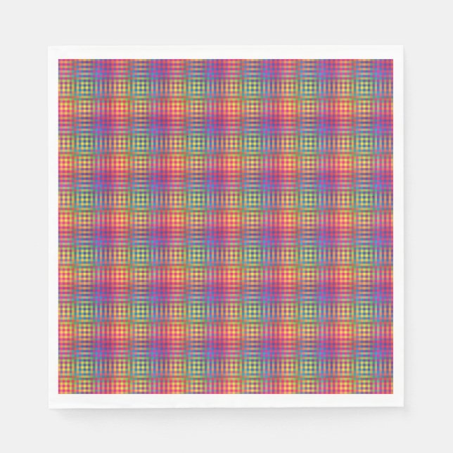 Colorful Checker Abstract Pattern Napkins (Front)