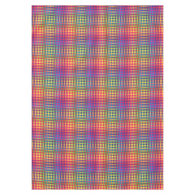 Colorful Checker Abstract Pattern Tablecloth (Front)