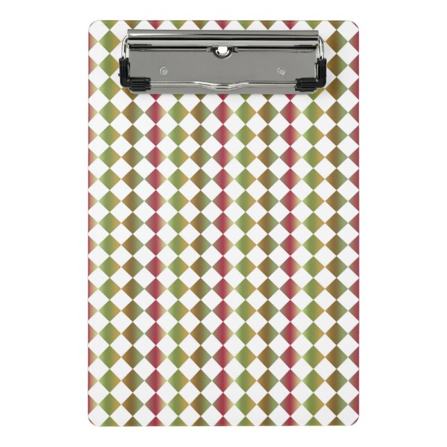 Colorful Checker Diamond Pattern Mini Clipboard (Front)