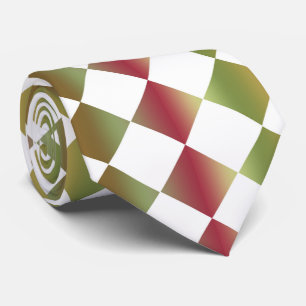 Colorful Checker Diamond Pattern Neck Tie