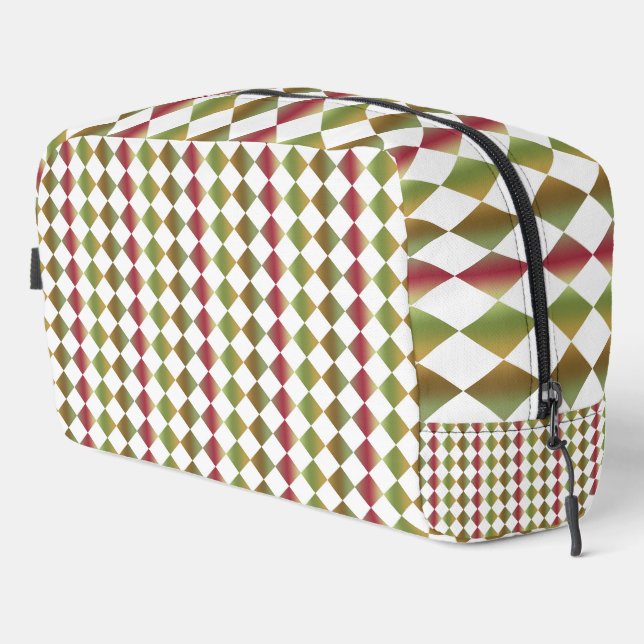 Colorful Checker Diamond Pattern Toiletry Bag (Right Corner)