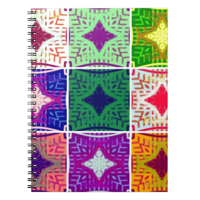 Colorful Checkerboard: A Starry Design Notebook (Front)