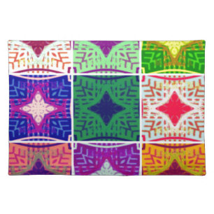 Colorful Checkerboard: A Starry Design Placemat