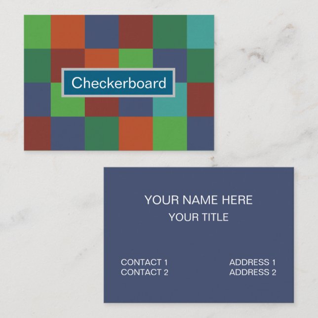 Colorful Checkerboard Business Card (Front/Back)