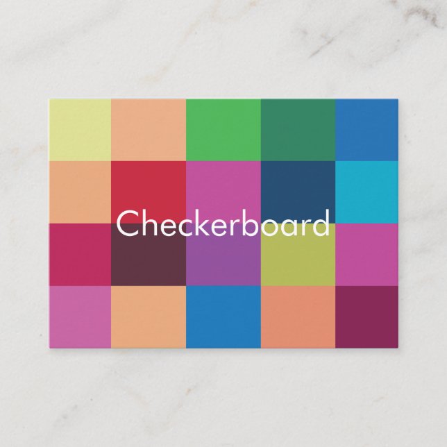 Colorful Checkerboard  Business Card (Front)