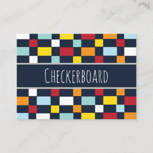 Colorful Checkerboard  Business Card