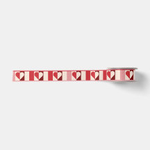 Colorful Checkerboard Heart Ribbon
