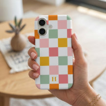 Colorful Checkerboard Monogram