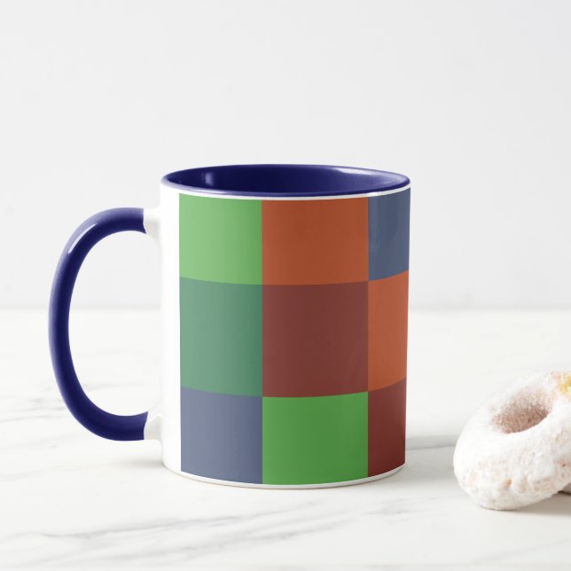 Colorful Checkerboard Mug (With Donut)