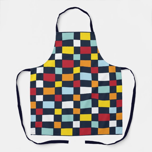 Colorful Checkerboard Pattern Apron (Front)