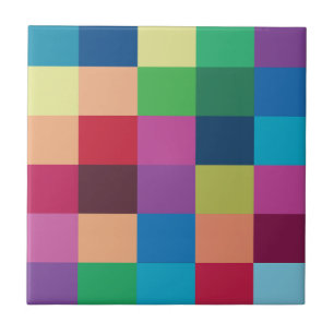 Colorful Checkerboard Pattern Ceramic Tile