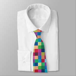 Colorful Checkerboard Pattern Neck Tie