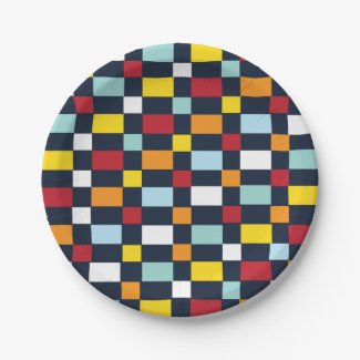 Colorful Checkerboard Pattern Party