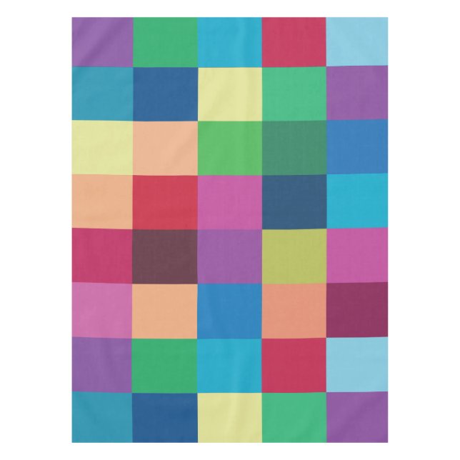 Colorful Checkerboard Pattern Tablecloth (Front)