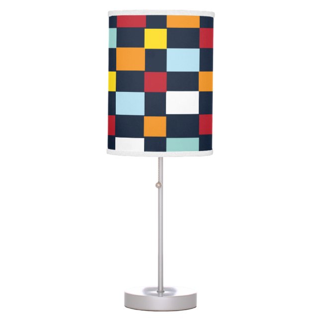 Colorful Checkerboard  Table Lamp (Front)