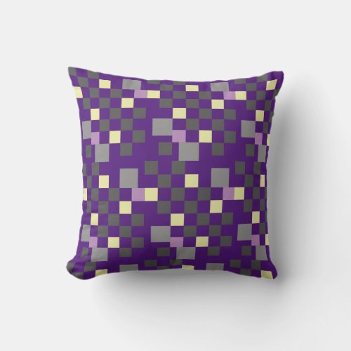 Colorful Checkerboard Throw Pillow