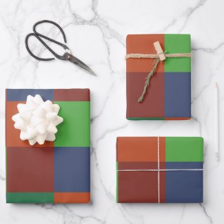 Colorful Checkerboard Wrapping Paper Sheets