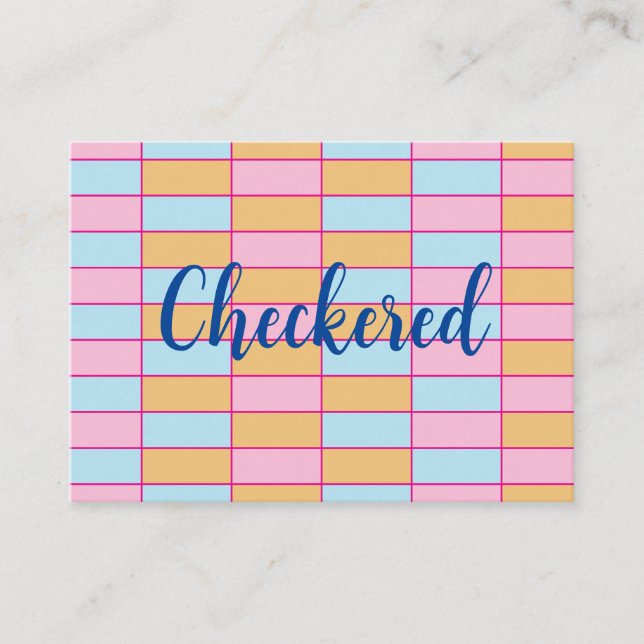 Colorful Checkered  Business Card (Front)