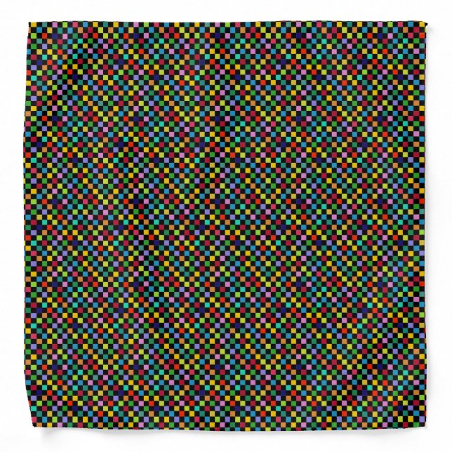 colorful checkered pattern bandana (Front)