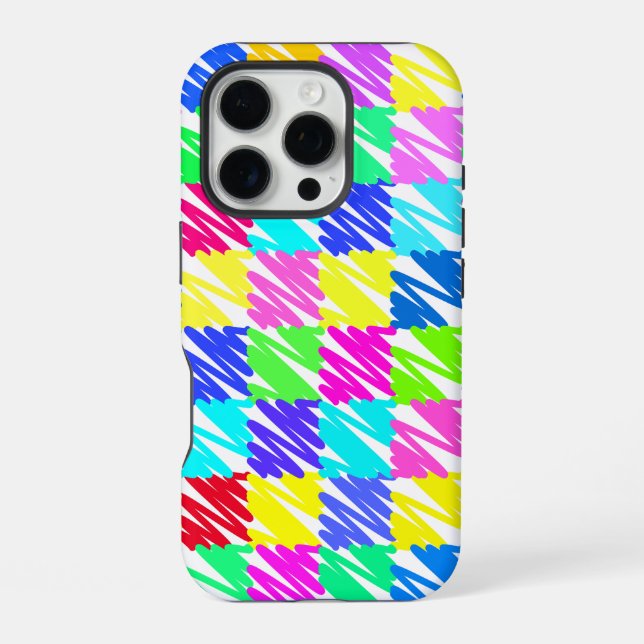 Colorful Checkered Pattern Design Iphone Case (Back)