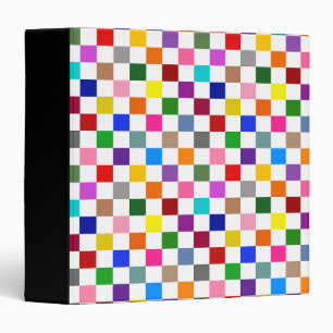 Colorful Checkered Pattern Design White 3 Ring Binder