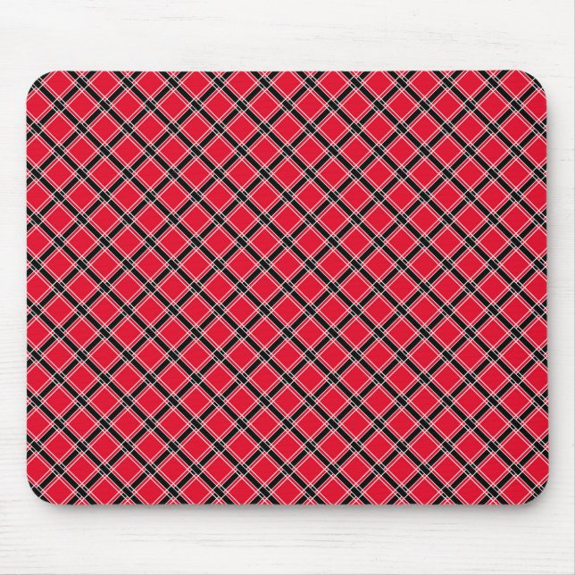 Colorful checkered pattern in an oblique cage  mouse pad (Front)