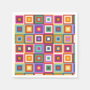 Colorful Checkered Pattern Napkins