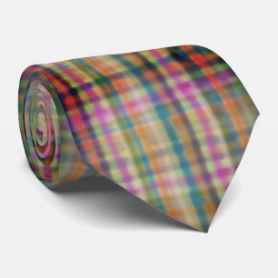 colorful checkered pattern neck tie
