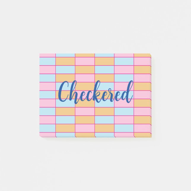 Colorful Checkered  Post-it Notes (Front)