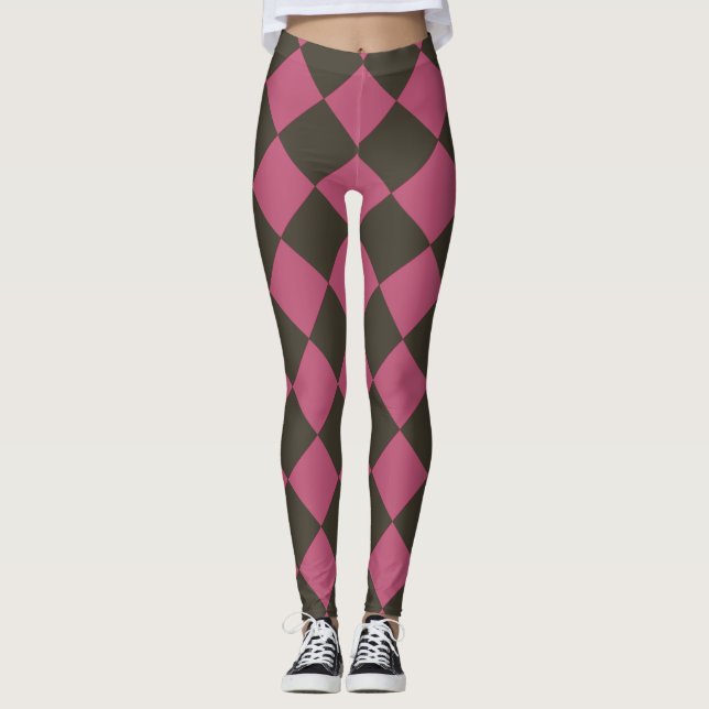 Colorful Checkers - Choco-Cherry Leggings (Front)