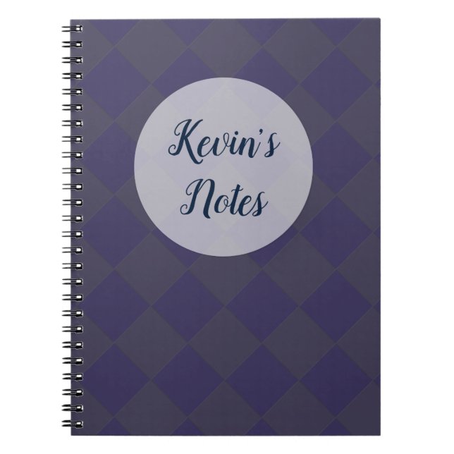 Colorful Checkers - Hues of Blues Notebook (Front)
