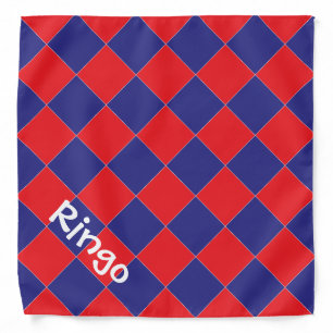 Colorful Checkers - Red, White, and Blue Bandana