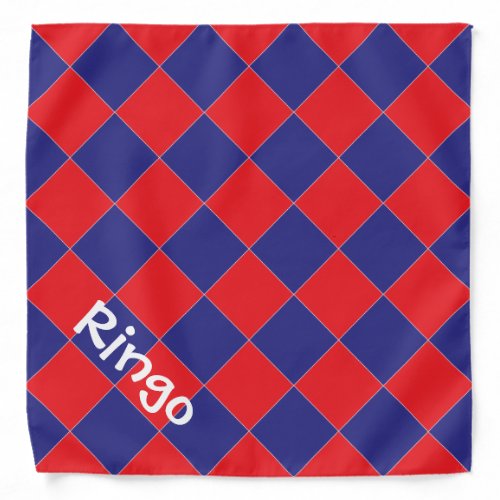 Colorful Checkers _ Red White and Blue Bandana