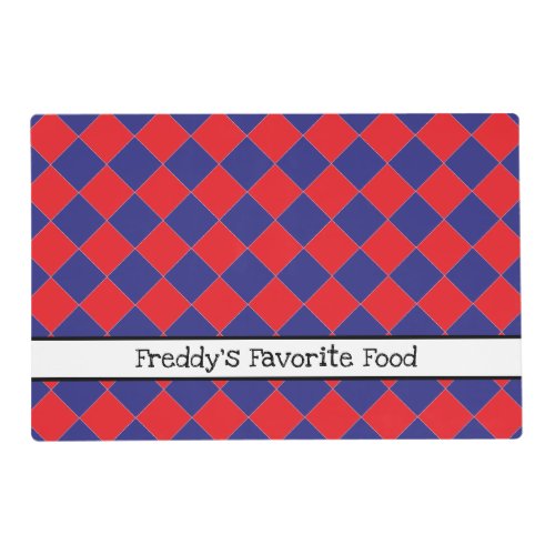 Colorful Checkers _ Red White and Blue Placemat