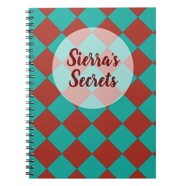 Colorful Checkers - Southwestern Style Notebook (Front)