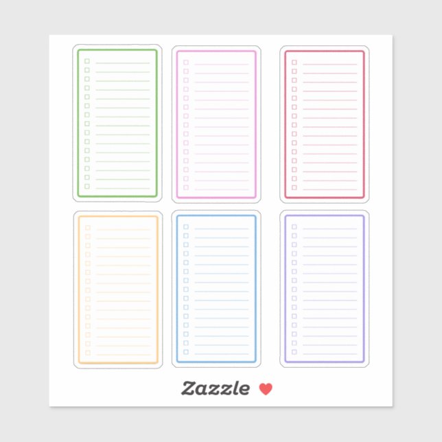 Colorful Checklist Planner Sticker (Sheet)