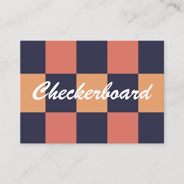 Colorful Checks Checkerboard Pattern Business Card (Front)