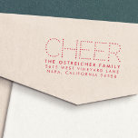 Colorful Cheer Holiday Return Address Self-inking Stamp<br><div class="desc">Add some extra cheer to your holiday cards and invitations with our festive self inking stamp. Design features "CHEER" in marquee style dotted lettering with your name and address beneath. Use extra spaces between letters for the effect shown; stretch the text by adding even more spaces if necessary, or condense...</div>
