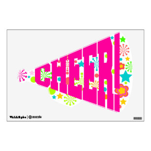 Colorful "Cheer!" Megaphone Wall Decal